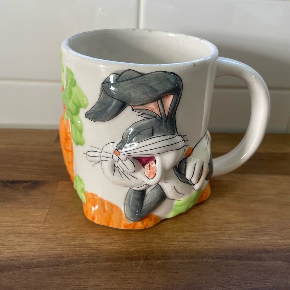 Vintage Looney Tunes BUGS BUNNY Coffee Mug 3D Ceramic 16 oz 1998